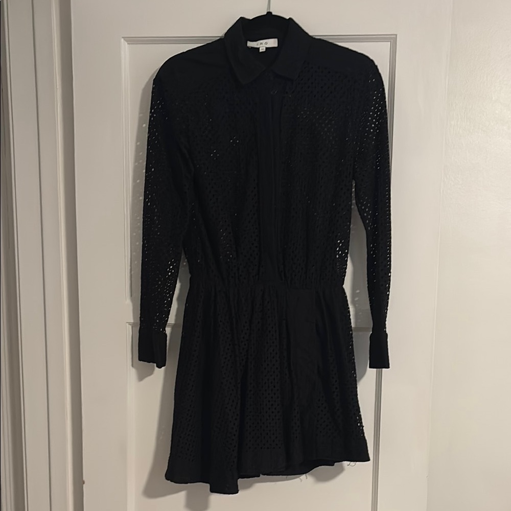 Iro Sheet Netted Black Mini Dress